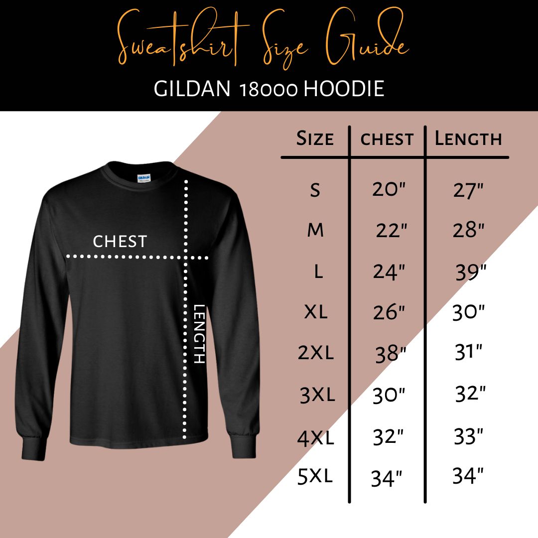 Size Chart Gildan 18000 Mens Sweatshirt Size Guide